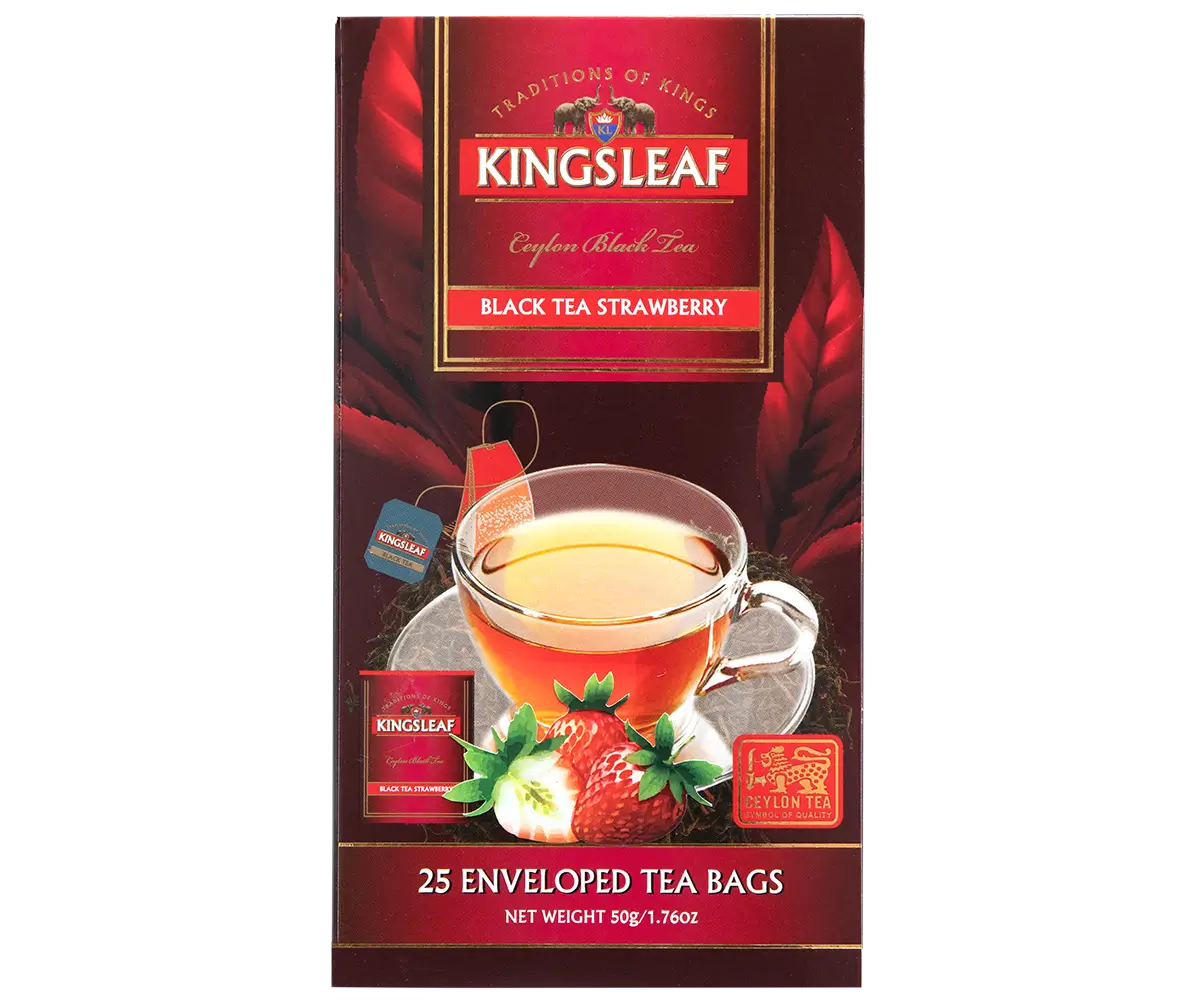 Kingsleaf – Trà đen hương dâu tây 25 túi lọc riêng (màu đỏ)