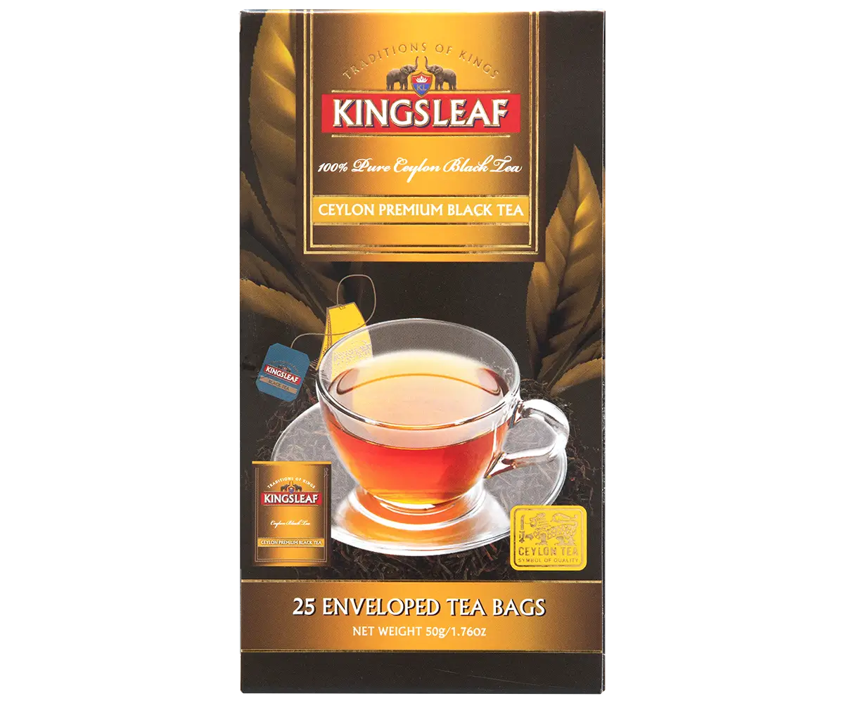 Kingsleaf – Trà đen Ceylon thượng hạng 25 túi lọc riêng (màu vàng) 1.5g