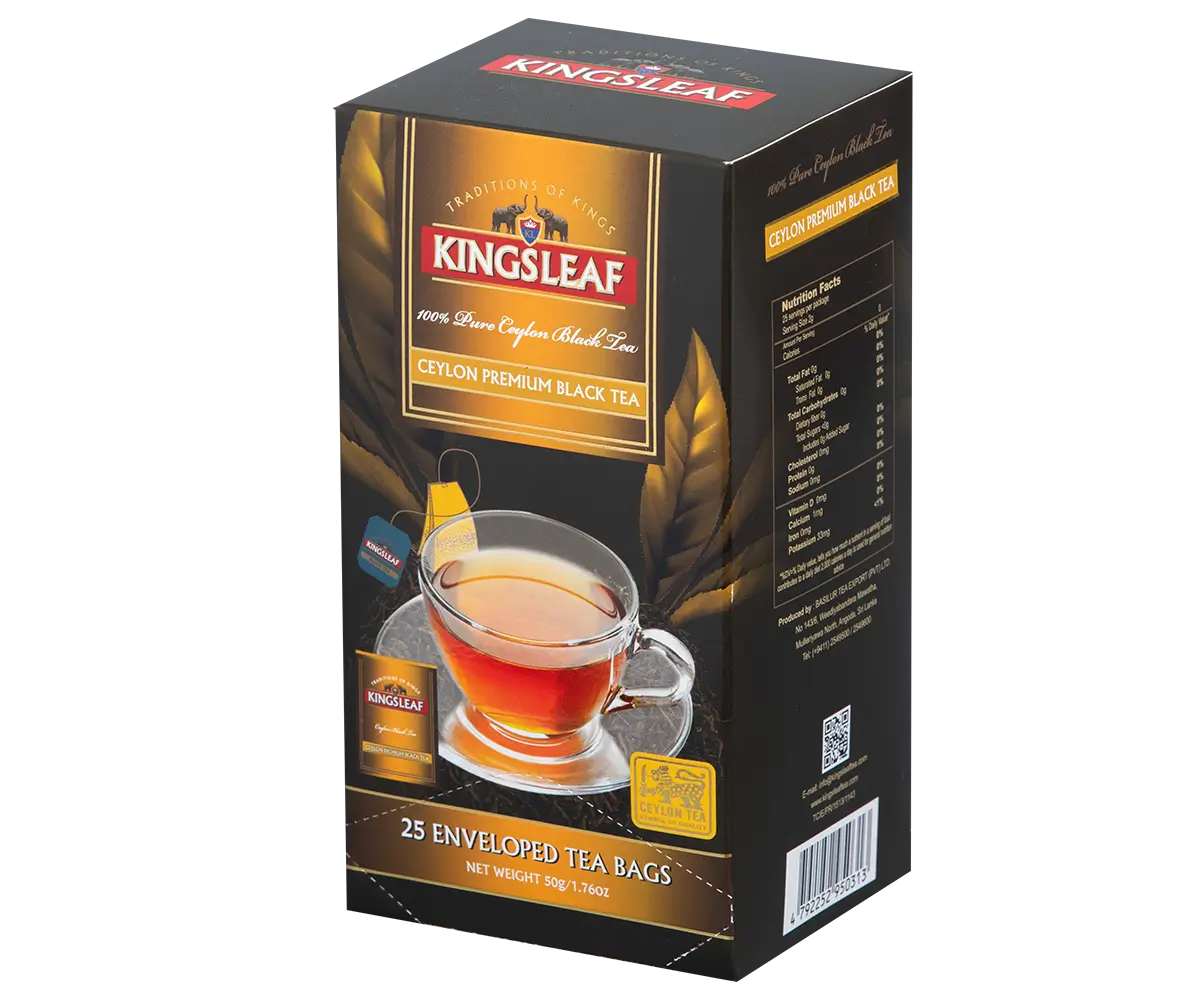 Kingsleaf – Trà đen Ceylon thượng hạng 25 túi lọc riêng (màu vàng) 1.5g