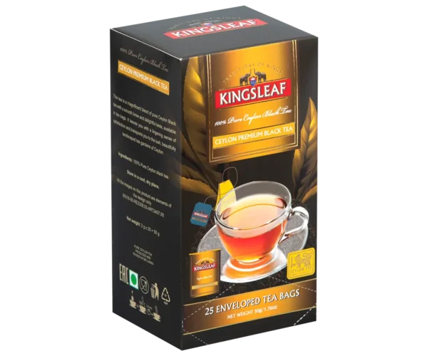Kingsleaf – Trà đen Ceylon thượng hạng 25 túi lọc riêng (màu vàng) 1.5g
