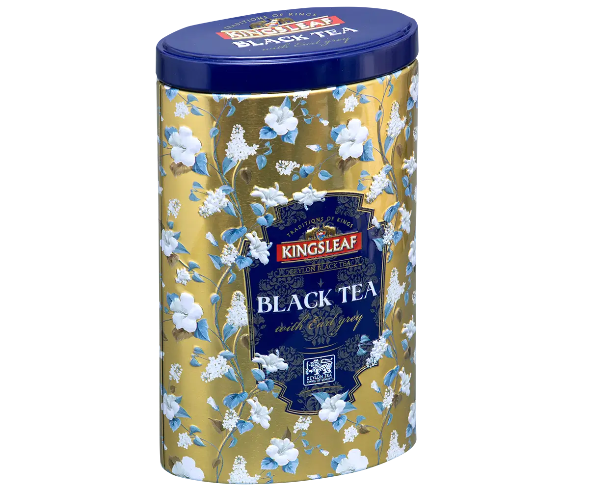 Kingsleaf – Trà đen hương Earl Grey hộp thiếc 80g (Bộ sưu tập Floral)