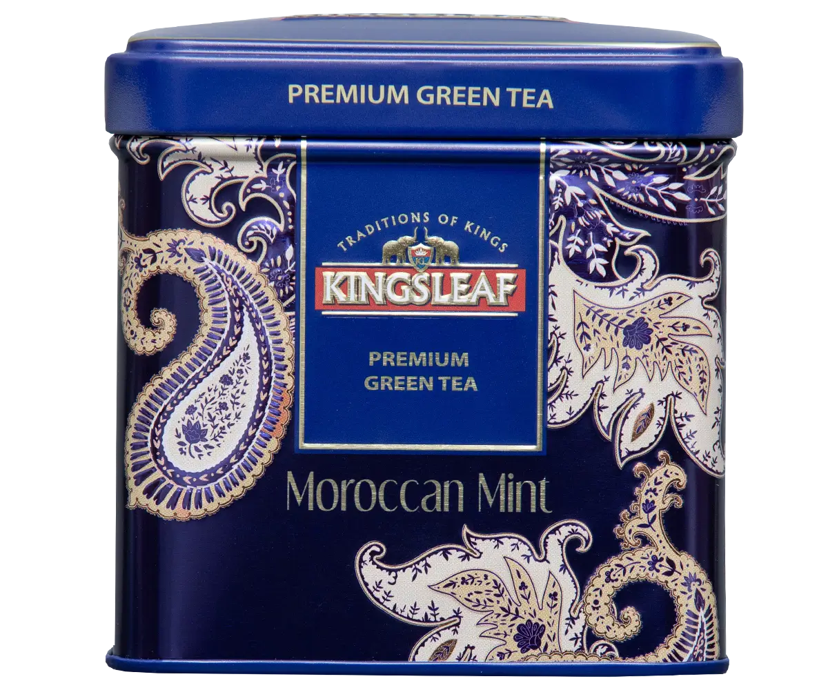 Trà Kingseaf 50gr hộp thiếc trà xanh vị bạc hà