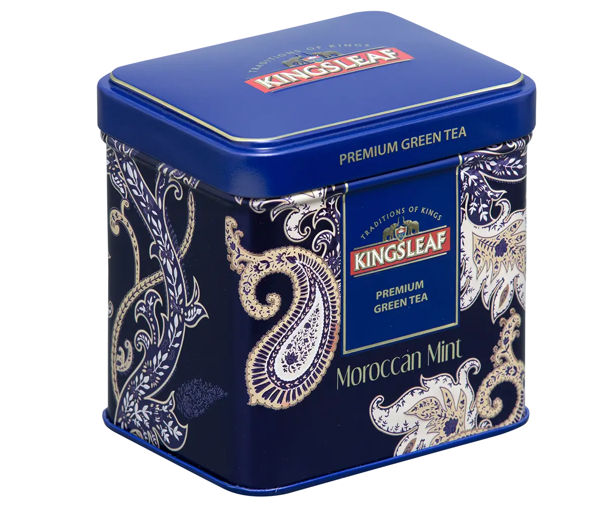 Trà Kingseaf 50gr hộp thiếc trà xanh vị bạc hà