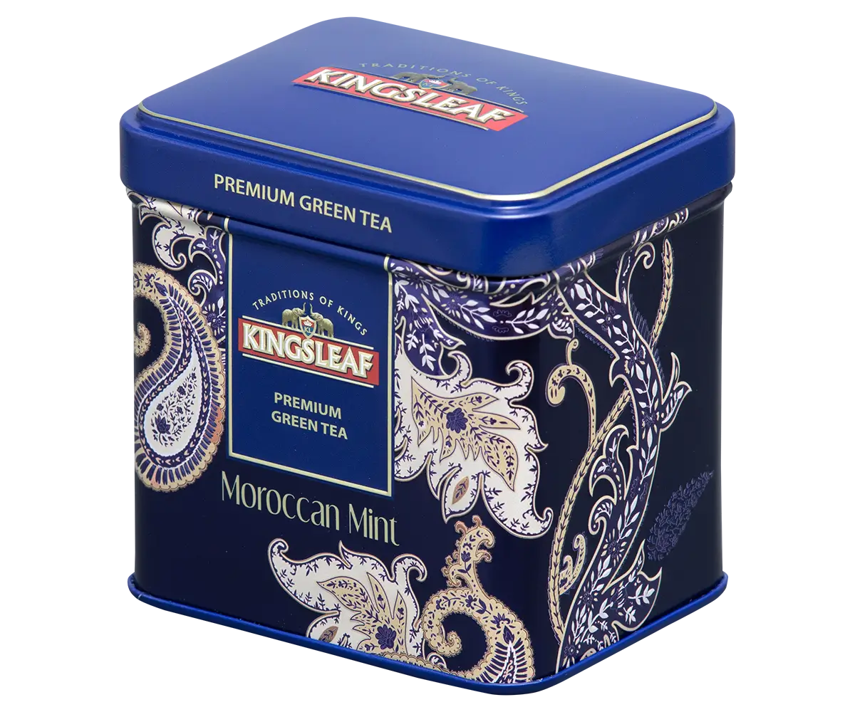 Trà Kingseaf 50gr hộp thiếc trà xanh vị bạc hà